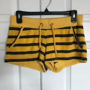 juicy couture stripe terrycloth shorts